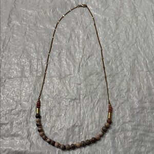 Anthropologie Multicolor Beaded Necklace with Gold Accents